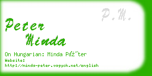 peter minda business card